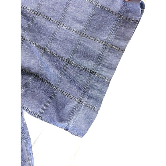 Roundtree & York Indigo Blue Short sleeve button down shirt, Men's 2XLT - Picture 7 of 10